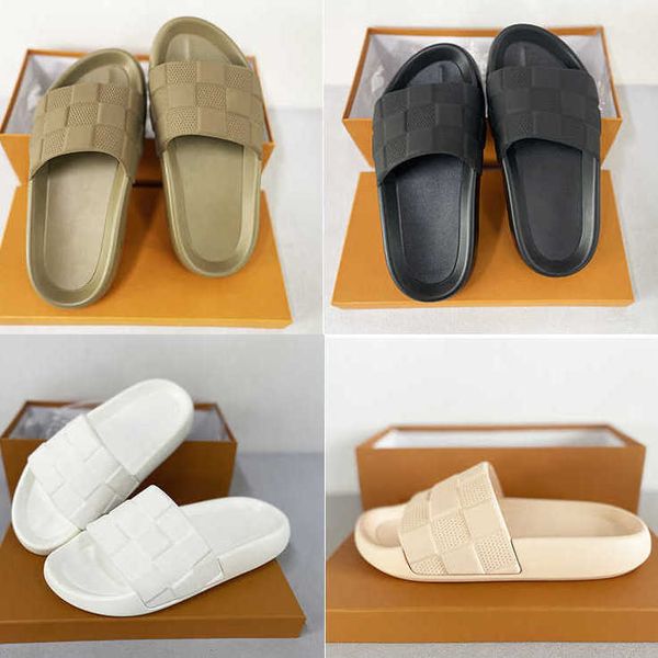 designer womens slippers waterfront sandals maxi damier rubber slide tpu luxury flat platform flip flops striped beach causal shoes 35-46 wi, Black
designer womens slippers waterfront sandals maxi damier rubber slide tpu luxury flat platform flip flops striped beach causal shoes 35-46 wi, Black
