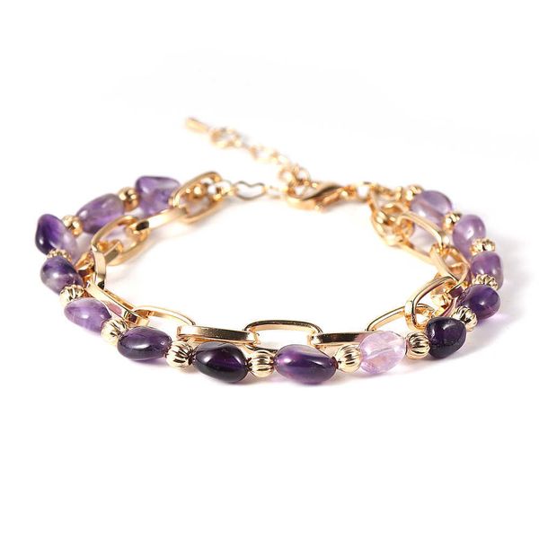 charm bracelets women girls irregular natural gemstone amethyst ite beaded bracelets width copper chain link layers pulseras mujer moda aa23, Golden;silver
charm bracelets women girls irregular natural gemstone amethyst ite beaded bracelets width copper chain link layers pulseras mujer moda aa23, Golden;silver