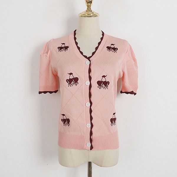 329 2023 summer brand same style sweater short sleeve white blue pink v neck cardigan fashion womens clothes womens dl, White;black
329 2023 summer brand same style sweater short sleeve white blue pink v neck cardigan fashion womens clothes womens dl, White;black