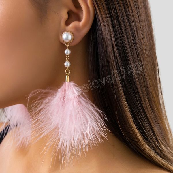 romantic long tassel fluffy feather drop earrings for women wed elegant boho imitation pearl dangle earring y2k jewelry, Silver
romantic long tassel fluffy feather drop earrings for women wed elegant boho imitation pearl dangle earring y2k jewelry, Silver