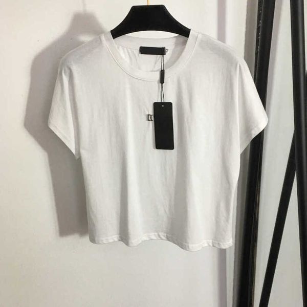 23ss tee womens t-shirt designer clothes women round neck pure cotton metal hardware decoration casual versatile short sleeve t-shirt women, White
23ss tee womens t-shirt designer clothes women round neck pure cotton metal hardware decoration casual versatile short sleeve t-shirt women, White