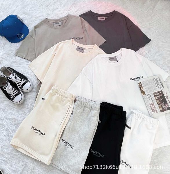 fog summer double thread ess men's and women's cotton short sleeve shorts set minority american loose t-shirt couple shorts, White;black
fog summer double thread ess men's and women's cotton short sleeve shorts set minority american loose t-shirt couple shorts, White;black
