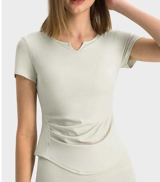 lu-386 striped rib yoga with padded bra fashion pleated small v-neck sports short sleeve shirt women's fitness running slim fit gym cl, White;red
lu-386 striped rib yoga with padded bra fashion pleated small v-neck sports short sleeve shirt women's fitness running slim fit gym cl, White;red