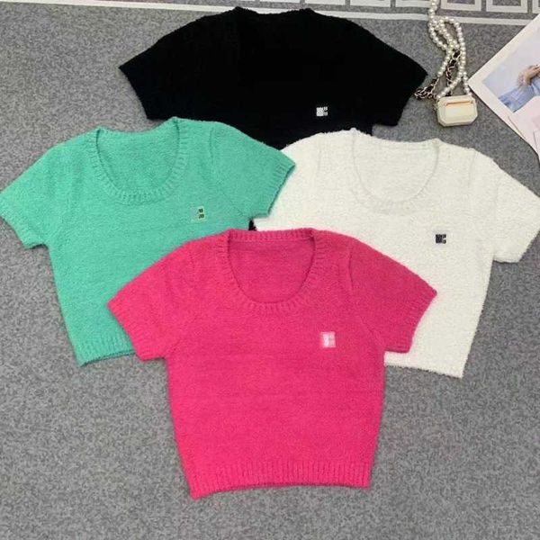 designer knitts t shirt fashion letter embroidery short sleeved t shirt slim-fit short knitted sweater womens 23 new striped pullover top, White;black
designer knitts t shirt fashion letter embroidery short sleeved t shirt slim-fit short knitted sweater womens 23 new striped pullover top, White;black