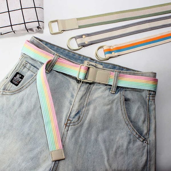 belts designer striped student canvas belt simple versatile jeans with double ring buckle men's and women's casual belt trend z040, Black;brown
belts designer striped student canvas belt simple versatile jeans with double ring buckle men's and women's casual belt trend z040, Black;brown