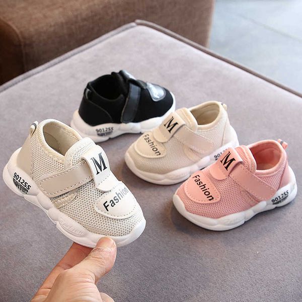 athletic outdoor 2022 summer baby sports shoes soft sole breathable mesh infant toddler shoes boys girls first walkers p230404, Black