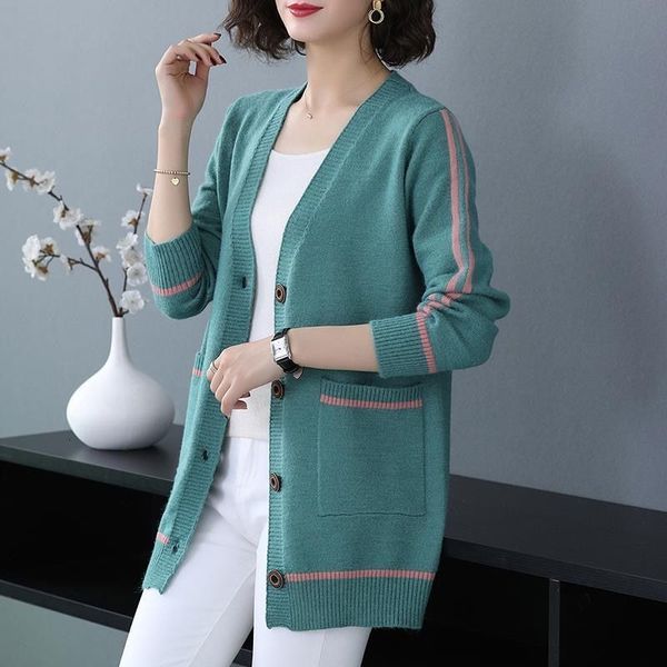 women's knits tees korean contrasting colors button sweaters coat autumn clothing allmatch long sleeve fashion pockets knitted cardigan, White
women's knits tees korean contrasting colors button sweaters coat autumn clothing allmatch long sleeve fashion pockets knitted cardigan, White