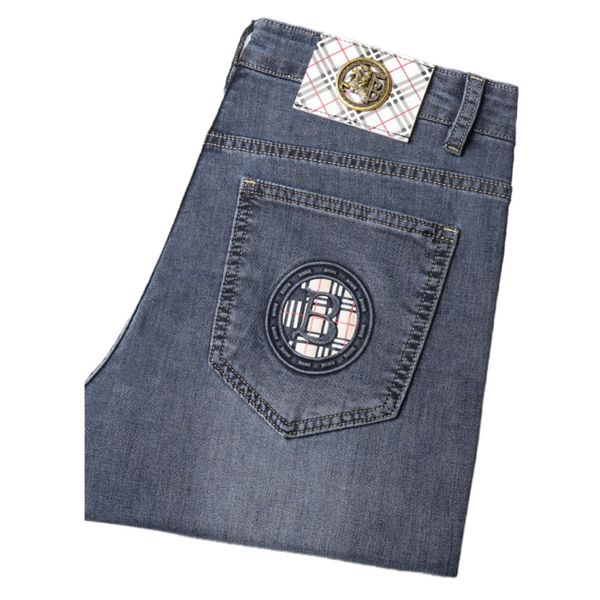 men's jeans spring summer thin denim slim fit european american high-end brand small straight pants xl8825-3, Blue
men's jeans spring summer thin denim slim fit european american high-end brand small straight pants xl8825-3, Blue