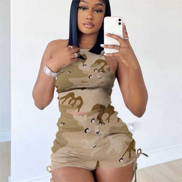women clothing fashion casual tracksuits two piece outfits pleated camouflage printed vest shorts pit strip sportwear, Gray
women clothing fashion casual tracksuits two piece outfits pleated camouflage printed vest shorts pit strip sportwear, Gray