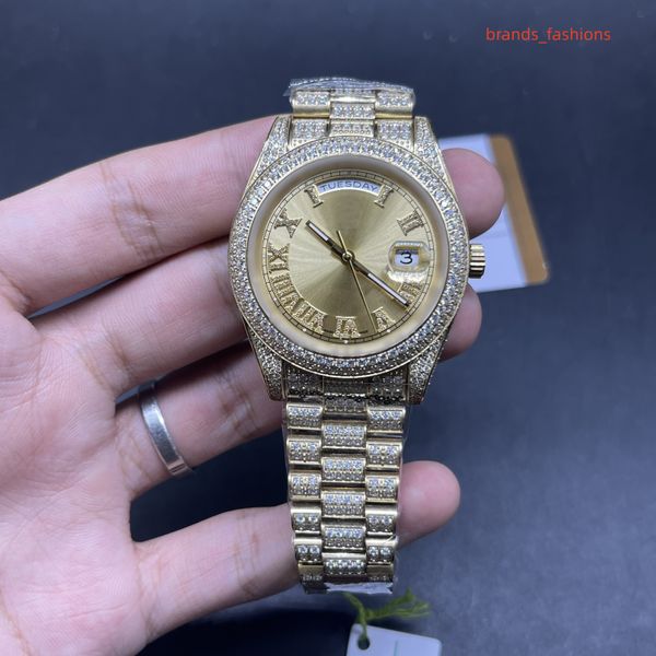 boutique men's watches gold stainless steel diamond watches popular business automatic mechanical watches, Slivery;brown
boutique men's watches gold stainless steel diamond watches popular business automatic mechanical watches, Slivery;brown