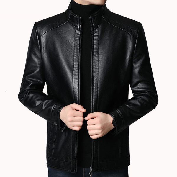 men's leather faux men brand jacket spring autumn solid color fall soft jackets male fashion thin long sleeves zipper coat clothing 230, Black
men's leather faux men brand jacket spring autumn solid color fall soft jackets male fashion thin long sleeves zipper coat clothing 230, Black