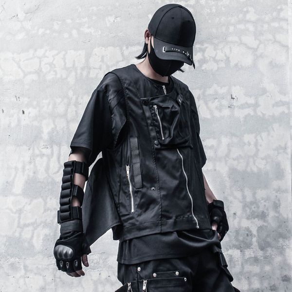 men's vests high street darkwear vest fashion techwear waistcoat with functional pockets baggy tactical cargo sleeveless outerwear 2304, Black;white
men's vests high street darkwear vest fashion techwear waistcoat with functional pockets baggy tactical cargo sleeveless outerwear 2304, Black;white