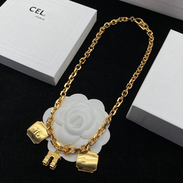 classic fashion gold plated pendant statement necklace chunky thick chain designer letter bracelet for women jewelry gift, Silver
classic fashion gold plated pendant statement necklace chunky thick chain designer letter bracelet for women jewelry gift, Silver
