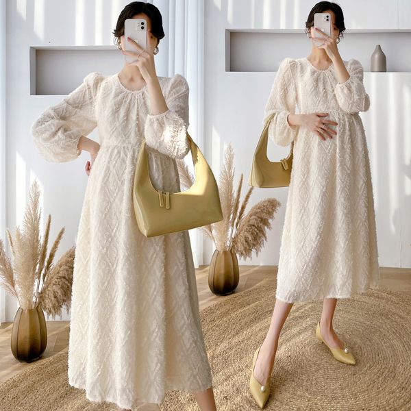 es pregnant women's spring and autumn long sleeve dress elegant o-neck slim fit a-line loose pregnant women's clothing almond preg, White
es pregnant women's spring and autumn long sleeve dress elegant o-neck slim fit a-line loose pregnant women's clothing almond preg, White