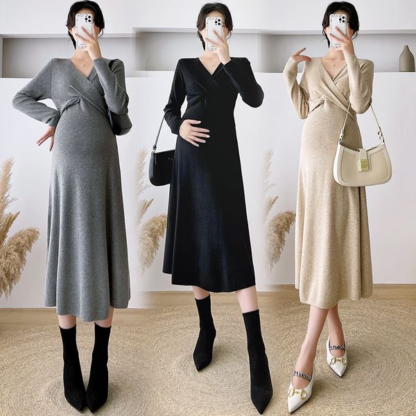 maternity dresses 8307# autumn and winter korean fashion knitted pregnant women's dress wearing v-neck ultrathin pregnant women's, White
maternity dresses 8307# autumn and winter korean fashion knitted pregnant women's dress wearing v-neck ultrathin pregnant women's, White