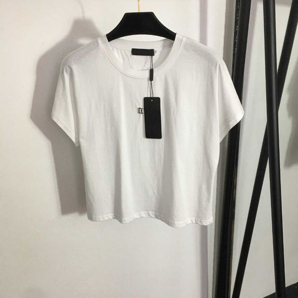 23ss tee womens t-shirt designer clothes women round neck pure cotton metal hardware decoration casual versatile short sleeve t-shirt women, White
23ss tee womens t-shirt designer clothes women round neck pure cotton metal hardware decoration casual versatile short sleeve t-shirt women, White