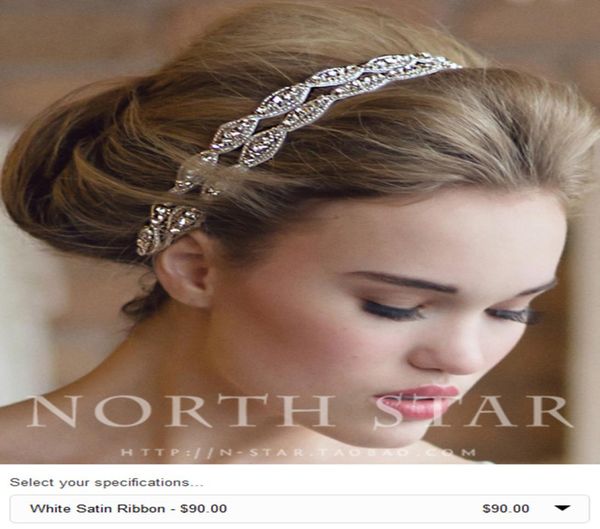 double row crystal head wear wedding veils brand ribbon jewelry bridal hair accessories 944494, Silver
double row crystal head wear wedding veils brand ribbon jewelry bridal hair accessories 944494, Silver