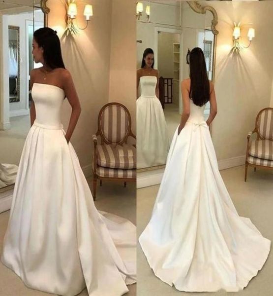 2021 strapless wedding dresses with pockets bowtie with sweep train satin a line wedding bridal gowns5366628, White
2021 strapless wedding dresses with pockets bowtie with sweep train satin a line wedding bridal gowns5366628, White