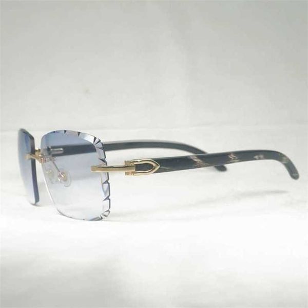 men's luxury designer vintage black white horn oversize rimless diamond cutting men wood glasses retro shades for summer club eyewear, White;black
men's luxury designer vintage black white horn oversize rimless diamond cutting men wood glasses retro shades for summer club eyewear, White;black