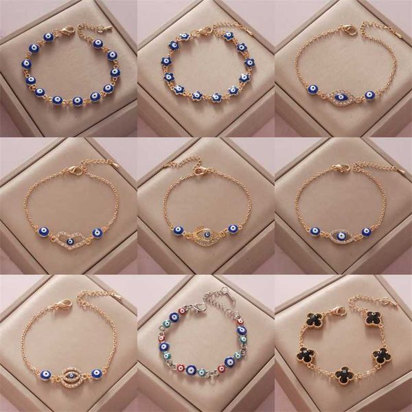 color-preserving electroplated devil's eye fourleaf grass with diamond eyes bracelet women's fashion simple jewelry, Black
color-preserving electroplated devil's eye fourleaf grass with diamond eyes bracelet women's fashion simple jewelry, Black