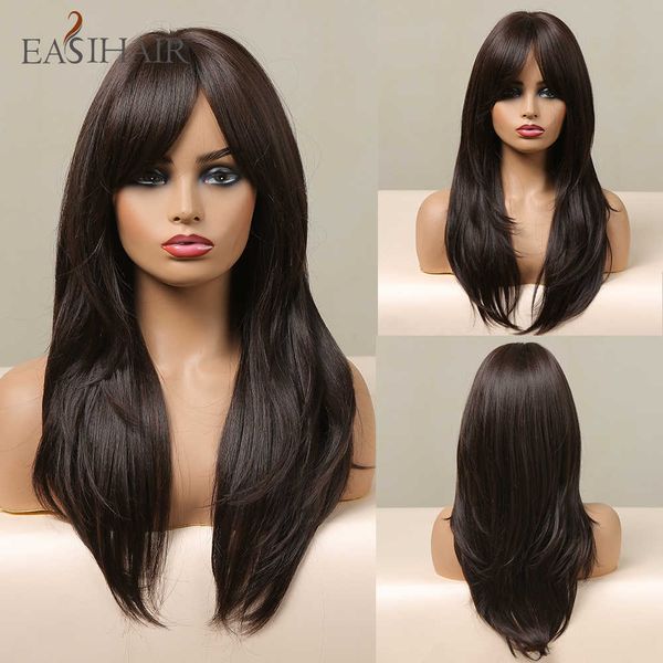 synthetic wigs easihair long dark brown synthetic wigs for women natural layered with bangs hair heat resistant cosplay wig 230227, Black
synthetic wigs easihair long dark brown synthetic wigs for women natural layered with bangs hair heat resistant cosplay wig 230227, Black