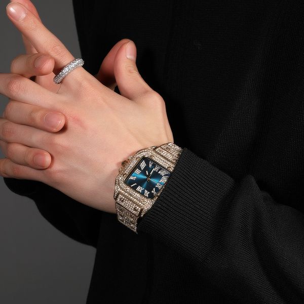 hip hop roman scale quartz watch fashion full diamond square dial men's watch, Slivery;black
hip hop roman scale quartz watch fashion full diamond square dial men's watch, Slivery;black