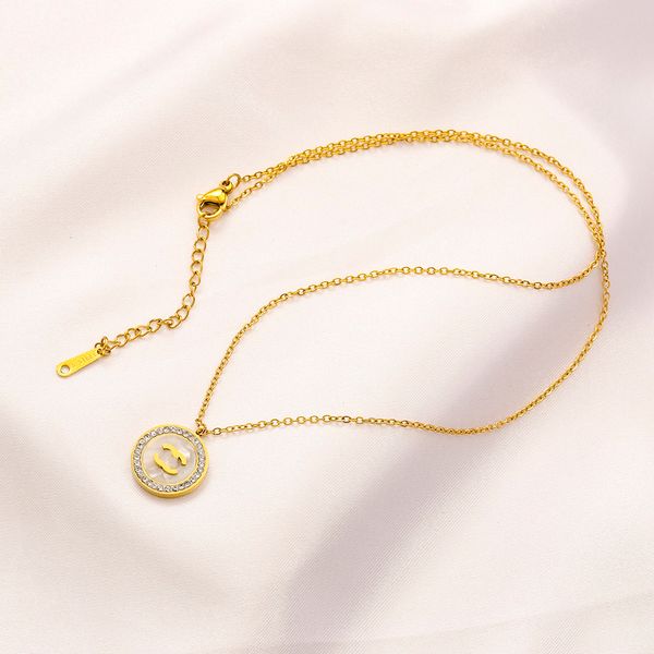 Luxury Brand Designer Letter Necklaces 18K Gold Plated Crystal Stainless Steel Choker Pendant Never Fading Chain Jewelry
Luxury Brand Designer Letter Necklaces 18K Gold Plated Crystal Stainless Steel Choker Pendant Never Fading Chain Jewelry