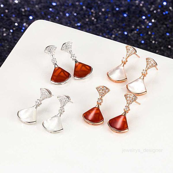 designer earring s925 sterling silver small skirt ear studs seiko women's fan white fritillary red agate net red ear accessories, Golden;silver
designer earring s925 sterling silver small skirt ear studs seiko women's fan white fritillary red agate net red ear accessories, Golden;silver