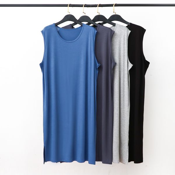 men s sleepwear modal pajama dress for summer vest style sleeveless long bathrobe large size loose soft comfortable night 230404, Black;brown
men s sleepwear modal pajama dress for summer vest style sleeveless long bathrobe large size loose soft comfortable night 230404, Black;brown
