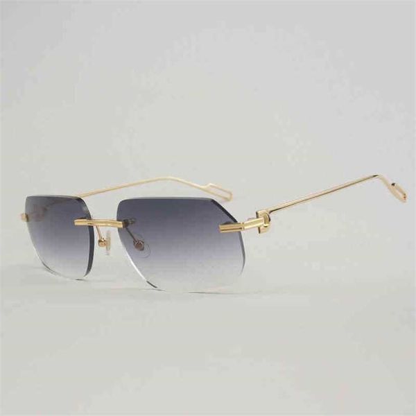 2023 designer glasses vintage new lens shape rimless sunglasses men women outdoor gafas clear glasses meal frame culos shades with case, White;black
2023 designer glasses vintage new lens shape rimless sunglasses men women outdoor gafas clear glasses meal frame culos shades with case, White;black