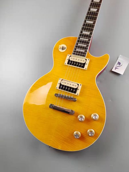 Standard electric guitar, yellow tiger pattern, made of imported wood, fast package shipping
Standard electric guitar, yellow tiger pattern, made of imported wood, fast package shipping