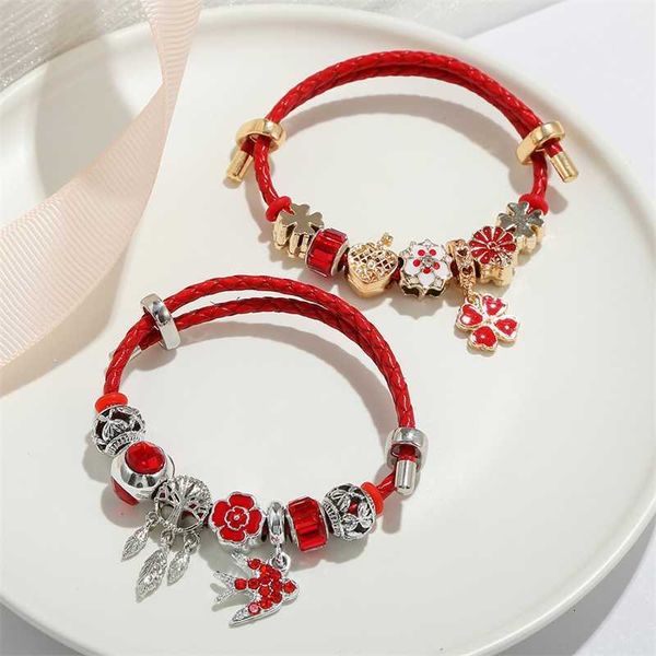 new spring festival panjia leather rope bracelet red lucky grass swallow pendant year red rope bracelet jewelry, Black
new spring festival panjia leather rope bracelet red lucky grass swallow pendant year red rope bracelet jewelry, Black