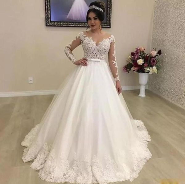 2020 whiteivory ball gown garden wedding dresses bridal gowns jewel neck illusion long sleeve bow tie belt wedding gowns custom m3217824, White
2020 whiteivory ball gown garden wedding dresses bridal gowns jewel neck illusion long sleeve bow tie belt wedding gowns custom m3217824, White