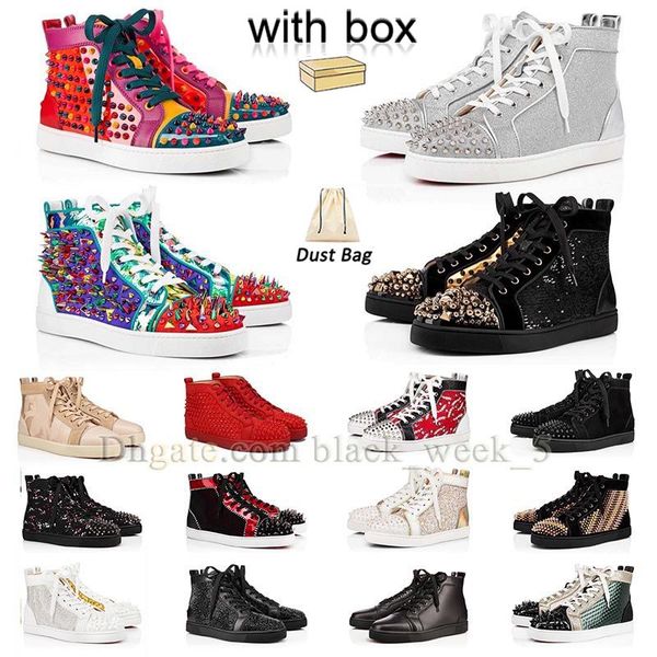 with box designer red bottom casual shoes for men women sneakers platform flat luxury loafers vintage spikes rivets louboutin famous dhgate, Black
with box designer red bottom casual shoes for men women sneakers platform flat luxury loafers vintage spikes rivets louboutin famous dhgate, Black