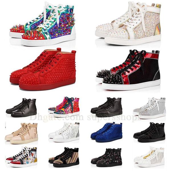 2023 famous red mens womens casual shoes dhgate bottomes sneakers pump spike vintage flat loafers glittering bottomed high boot rivets shoe, Black
2023 famous red mens womens casual shoes dhgate bottomes sneakers pump spike vintage flat loafers glittering bottomed high boot rivets shoe, Black