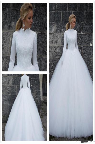 2019 new high neck long sleeves lace a line muslim wedding dresses satin empire lace applique zipper tulle winter wedding bridal g3170667, White
2019 new high neck long sleeves lace a line muslim wedding dresses satin empire lace applique zipper tulle winter wedding bridal g3170667, White