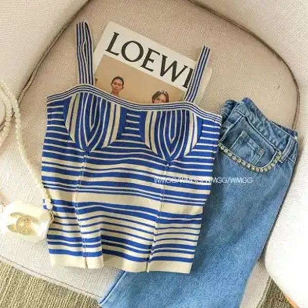 camisoles tanks striped knitted strap tank summer womens clothing korean foreign style versatile age reducing spicy girl 230404, Black;white
camisoles tanks striped knitted strap tank summer womens clothing korean foreign style versatile age reducing spicy girl 230404, Black;white