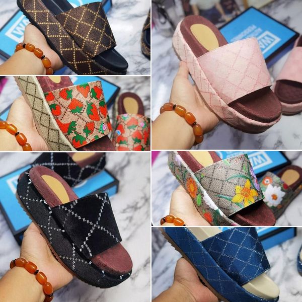 platform slipper for women embroidered alphabet slippers fabric slides fashion thick bottom sandal with box, Black
platform slipper for women embroidered alphabet slippers fabric slides fashion thick bottom sandal with box, Black