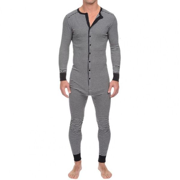 men s sleepwear men underwear pajama skinny striped jumpsuit long sleeve o neck buttons romper overall wholesale onesies set 230404, Black;brown
men s sleepwear men underwear pajama skinny striped jumpsuit long sleeve o neck buttons romper overall wholesale onesies set 230404, Black;brown