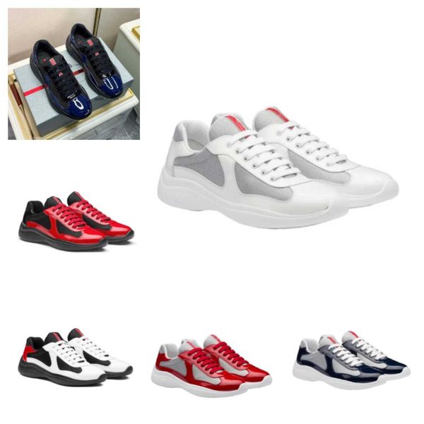 fashion desiger homme americas cup low casual sneakers shoes men's walking rubber sole men sports mesh fabric patent leather couple tra, Black
fashion desiger homme americas cup low casual sneakers shoes men's walking rubber sole men sports mesh fabric patent leather couple tra, Black