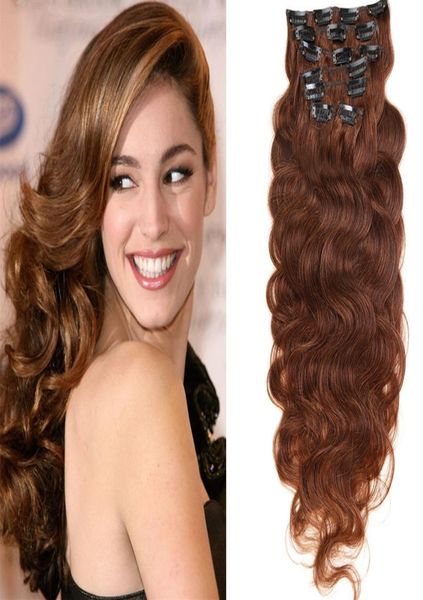 7a remy clip in human hair 140g 8pcs virgin brazilian body wave 6 drak brown clip in hair extension dhl 1915890, Black
7a remy clip in human hair 140g 8pcs virgin brazilian body wave 6 drak brown clip in hair extension dhl 1915890, Black