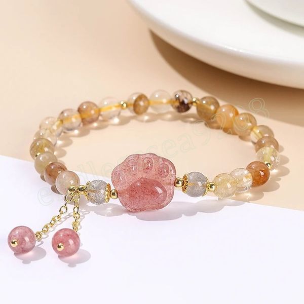 natural colorful rutilated quartz cat paw braided bracelets women fashion lucky crystal tassel chain bracelet female jewelry, Golden;silver
natural colorful rutilated quartz cat paw braided bracelets women fashion lucky crystal tassel chain bracelet female jewelry, Golden;silver
