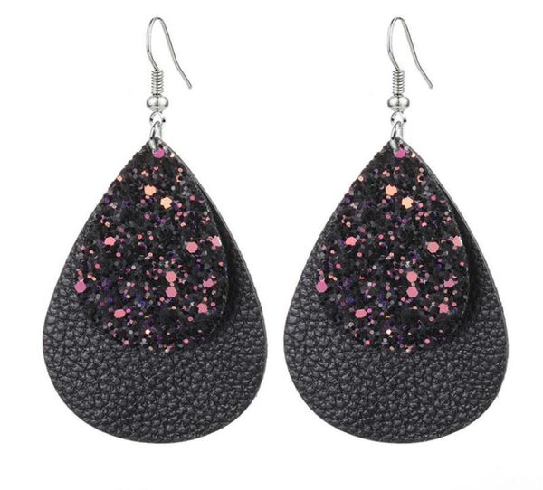 13 colors classic sequin glitter pu leather dangle earrings for women personalized star teardrop jewelry statement earrings wholes5395001, Silver
13 colors classic sequin glitter pu leather dangle earrings for women personalized star teardrop jewelry statement earrings wholes5395001, Silver