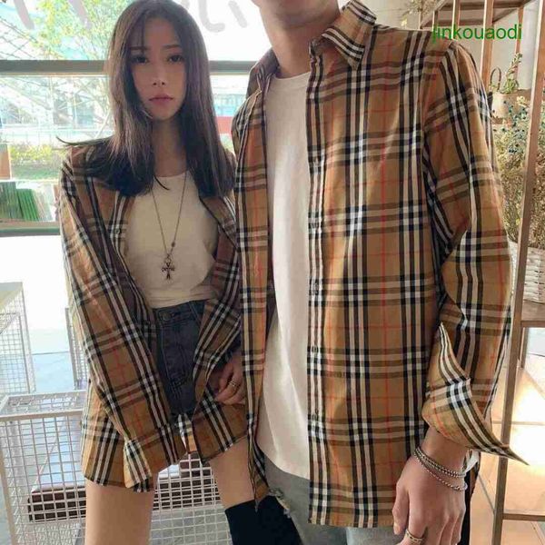 berbarys summer new net red classic plaid shirt loose and slim korean long sleeve overlay couple shirt, White;black
berbarys summer new net red classic plaid shirt loose and slim korean long sleeve overlay couple shirt, White;black