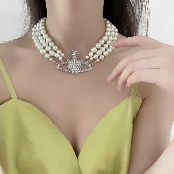 heavy industry catwalk fashion three-layer bright pearl clavicle full of diamond necklace women's short neck chain, Silver
heavy industry catwalk fashion three-layer bright pearl clavicle full of diamond necklace women's short neck chain, Silver