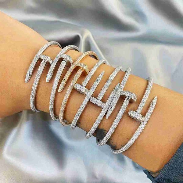 trendy designer women 316l stainless steel full diamond cz zircon iced out nail bracelets love cuff bracelet, Black
trendy designer women 316l stainless steel full diamond cz zircon iced out nail bracelets love cuff bracelet, Black