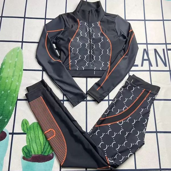 long sleeve women yoga outfits textile fashion double letter printed bodysuit ladies outdoor cycling leggings gym jogging sport wear
long sleeve women yoga outfits textile fashion double letter printed bodysuit ladies outdoor cycling leggings gym jogging sport wear