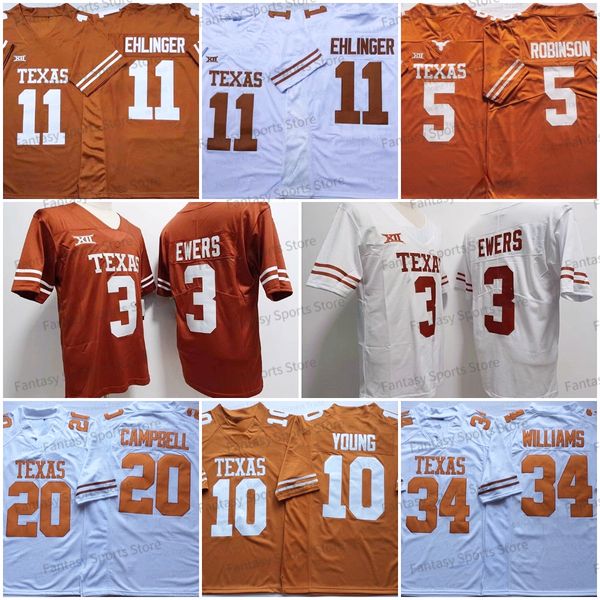ncaa texas longhorns football 10 vince young jersey 20 earl campbell 34 ricky williams 11 sam ehlinger ewers university team all stitched co, Black
ncaa texas longhorns football 10 vince young jersey 20 earl campbell 34 ricky williams 11 sam ehlinger ewers university team all stitched co, Black