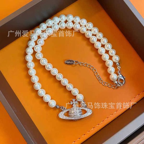 western empress dowager pearl necklace choker versatile design planet overlay collar chain women, Silver
western empress dowager pearl necklace choker versatile design planet overlay collar chain women, Silver