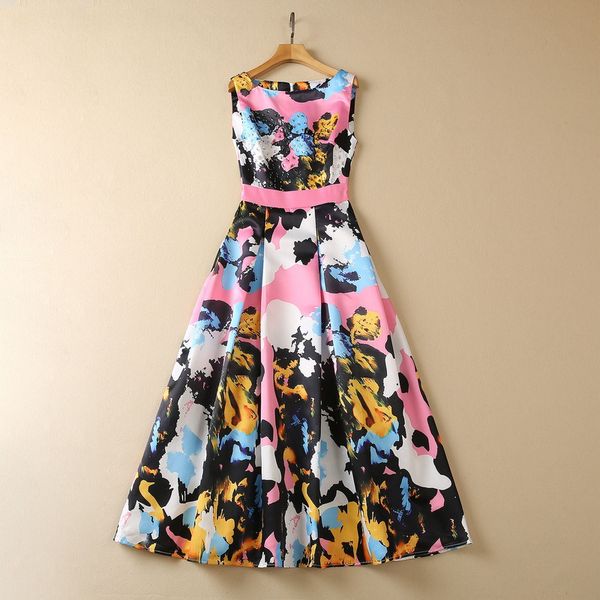 casual dresses european and american women's clothes 2023 spring new round neck sleeveless colored printed beading fashion pleated dres, Black;gray
casual dresses european and american women's clothes 2023 spring new round neck sleeveless colored printed beading fashion pleated dres, Black;gray